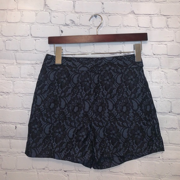 Express Pants - Express Dark Blue & Black floral high waist shorts size 0